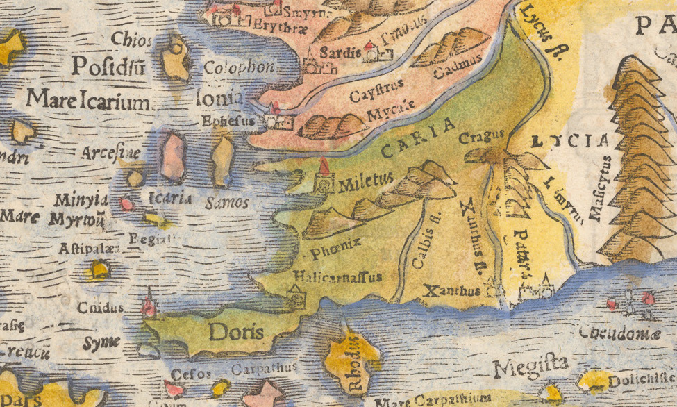 Alexandria by the Latmus - Tabula Asiae I: Sebastian Munster (1550)