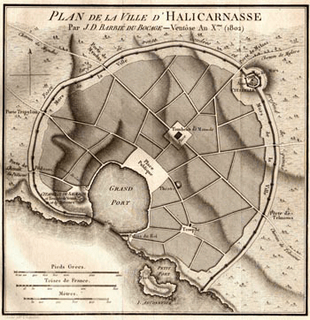 Siege of Halicarnassus - Halicarnassus Map (1802)