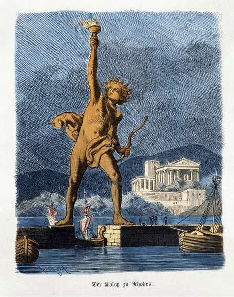 Seven Wonders of the Ancient World - Colossus of Rhodes (Ferdinand Knab 1886) Color