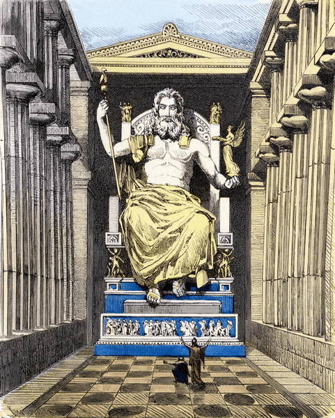 Seven Wonders of the Ancient World - Statue of Zeus at Olympia (Ferdinand Knab 1886) Color