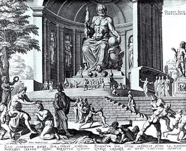 Statue of Zeus at Olympia - Statue of Zues at Olympia (Maerten van Heemskerck 1572)