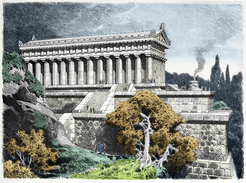 Seven Wonders of the World - Temple of Artemis at Ephesus (Ferdinand Knab 1886) Color